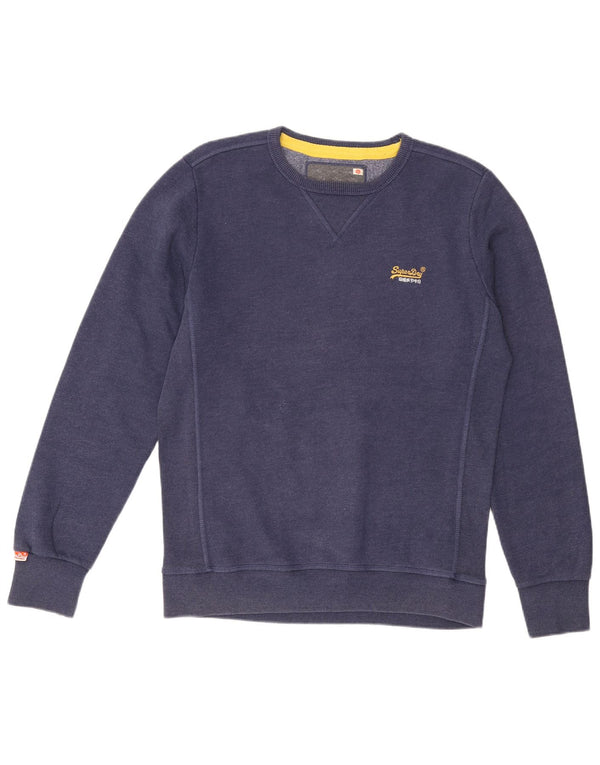SUPERDRY Męski sweter bluzowy XL granatowy, bawełniany