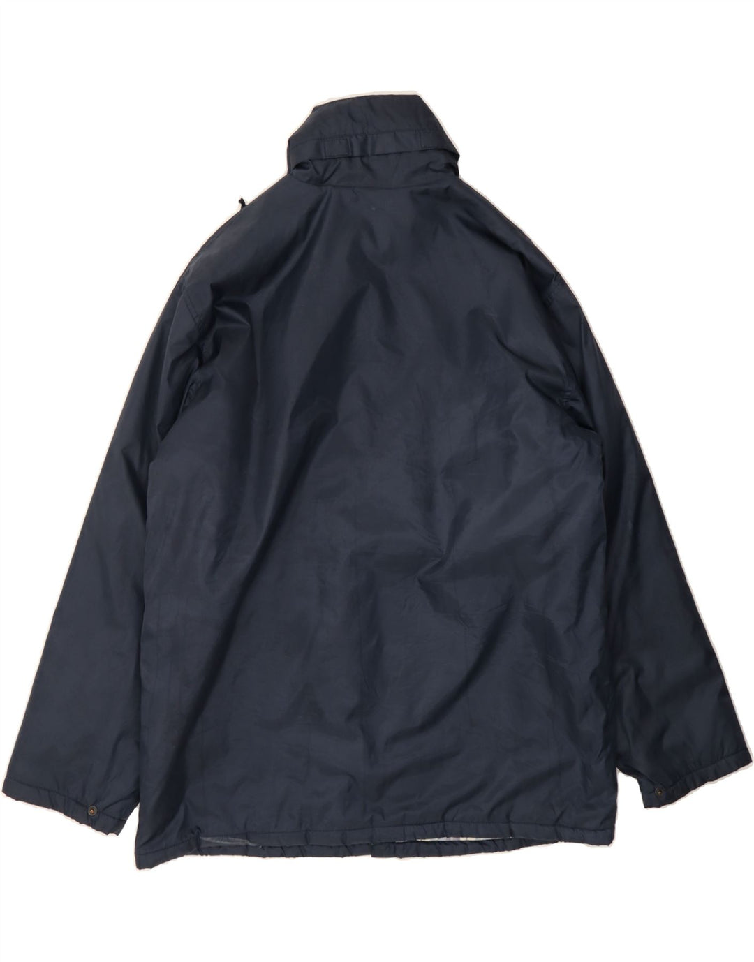 VINTAGE Mens Hooded Windbreaker Jacket UK 40 Large Navy Blue Polyester Vintage Vintage and Second-Hand Vintage from Messina Hembry 