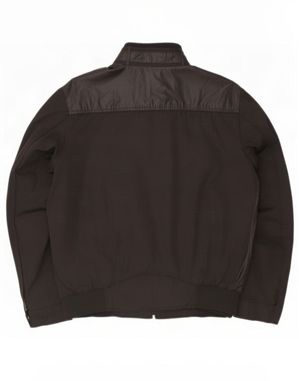 Trussardi Jeans Mens Bomber Jacket IT 54 2XL Black Polyester