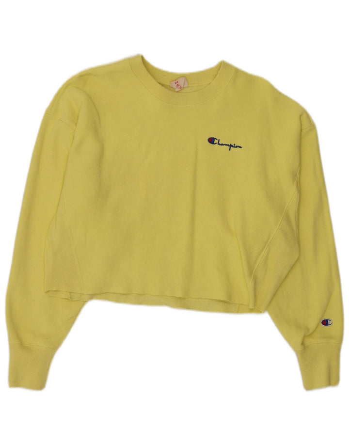 Damska bluza CHAMPION Reverse Weave Crop Sweatshirt UK 14 Średni żółty
