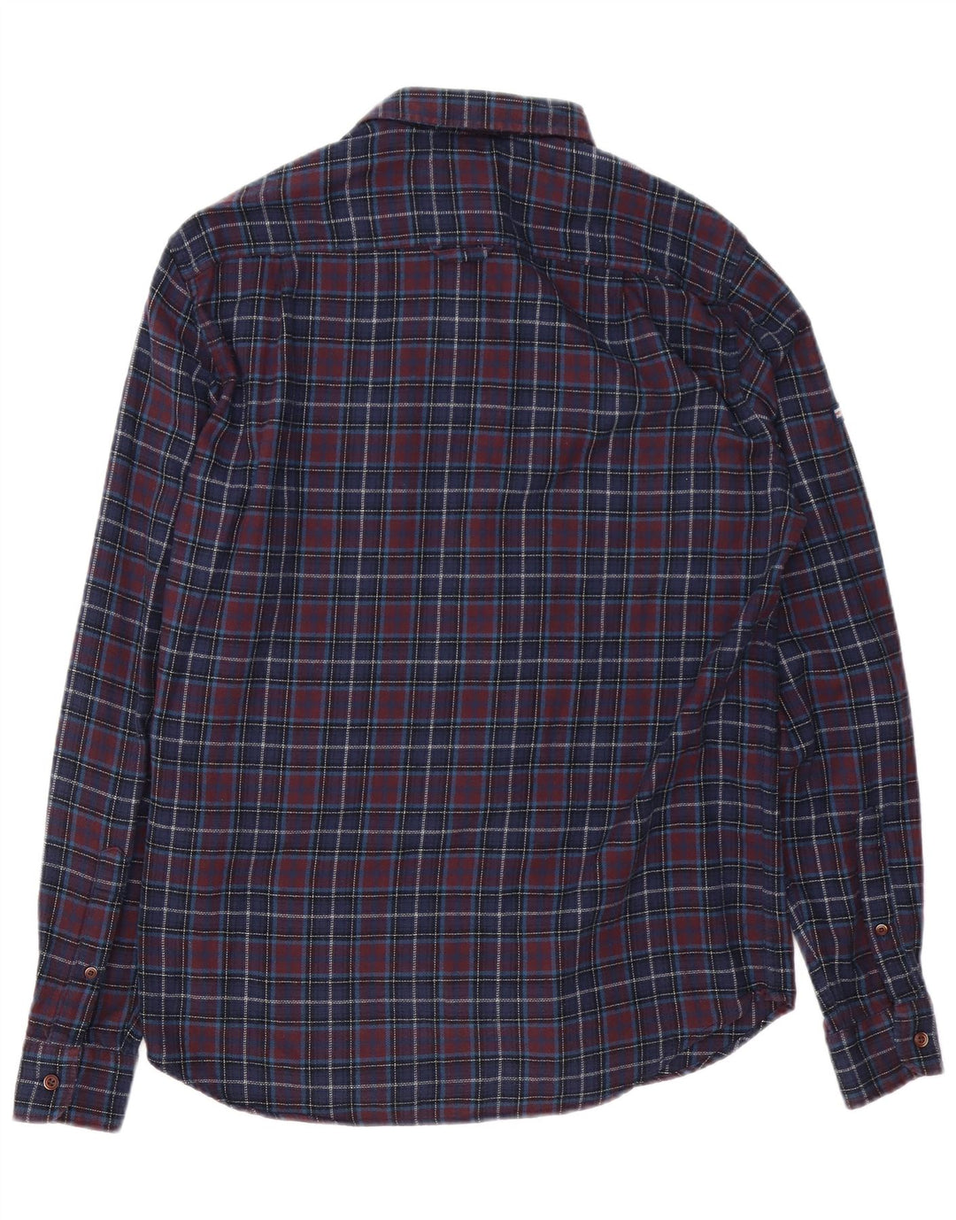 Męska koszula flanelowa Superdry o regularnym kroju, średnia, granatowa, bawełniana w kratkę