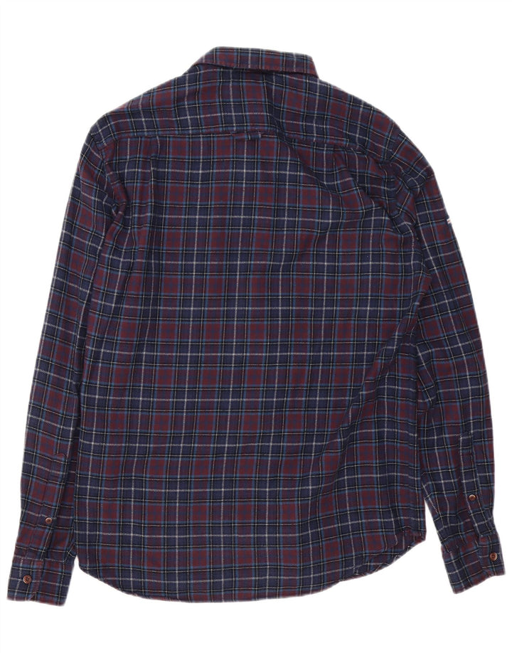 Męska koszula flanelowa Superdry o regularnym kroju, średnia, granatowa, bawełniana w kratkę