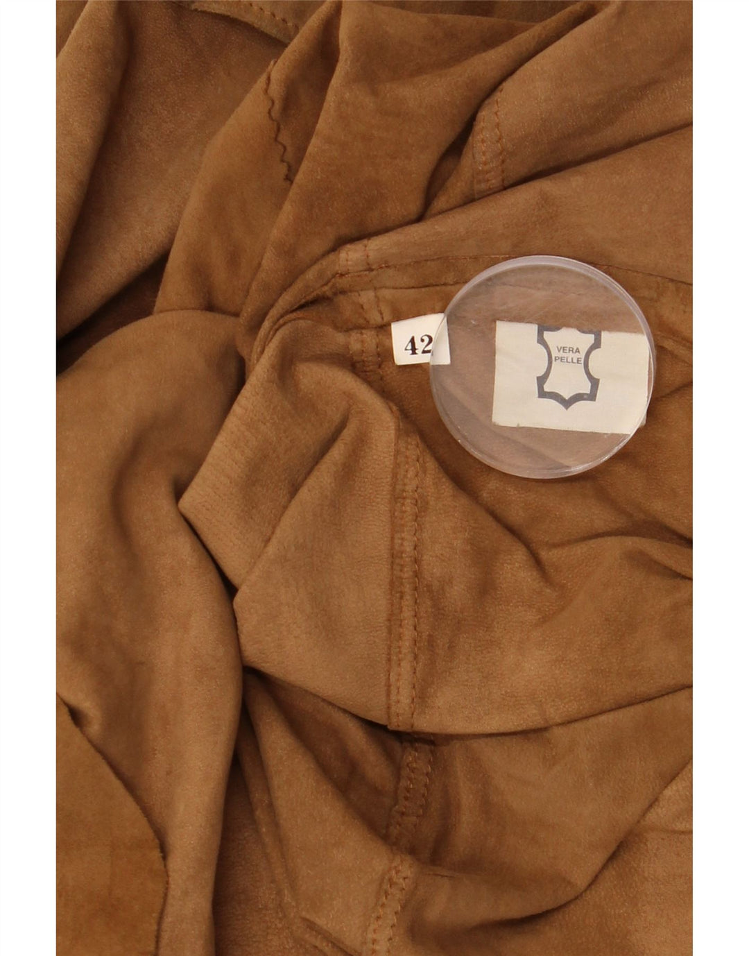 Vintage damski zamszowy płaszcz IT 42 średniej beżowej skóry