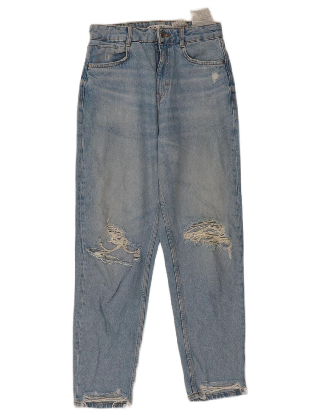 Damskie zwężane dżinsy ZARA z wysokim stanem EU 36 XS W26 L27 Niebieskie