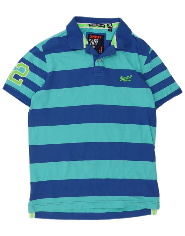 Męska koszulka polo Superdry Graphic Classic Fit XL, bawełniana w niebieskie paski