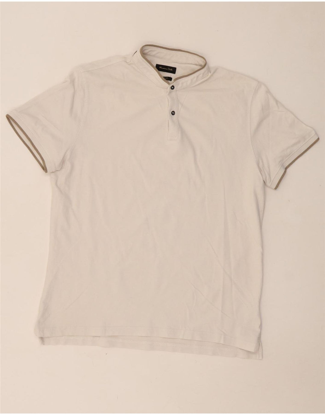 Męska koszulka polo o swobodnym kroju MASSIMO DUTTI, XL, biała