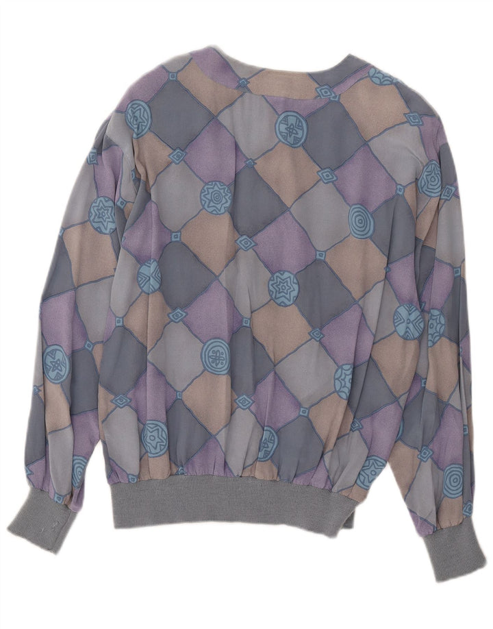 Damska bluzka koszulowa AGENDA IT 42 Jedwabna kratka w kolorze średnioniebieskim