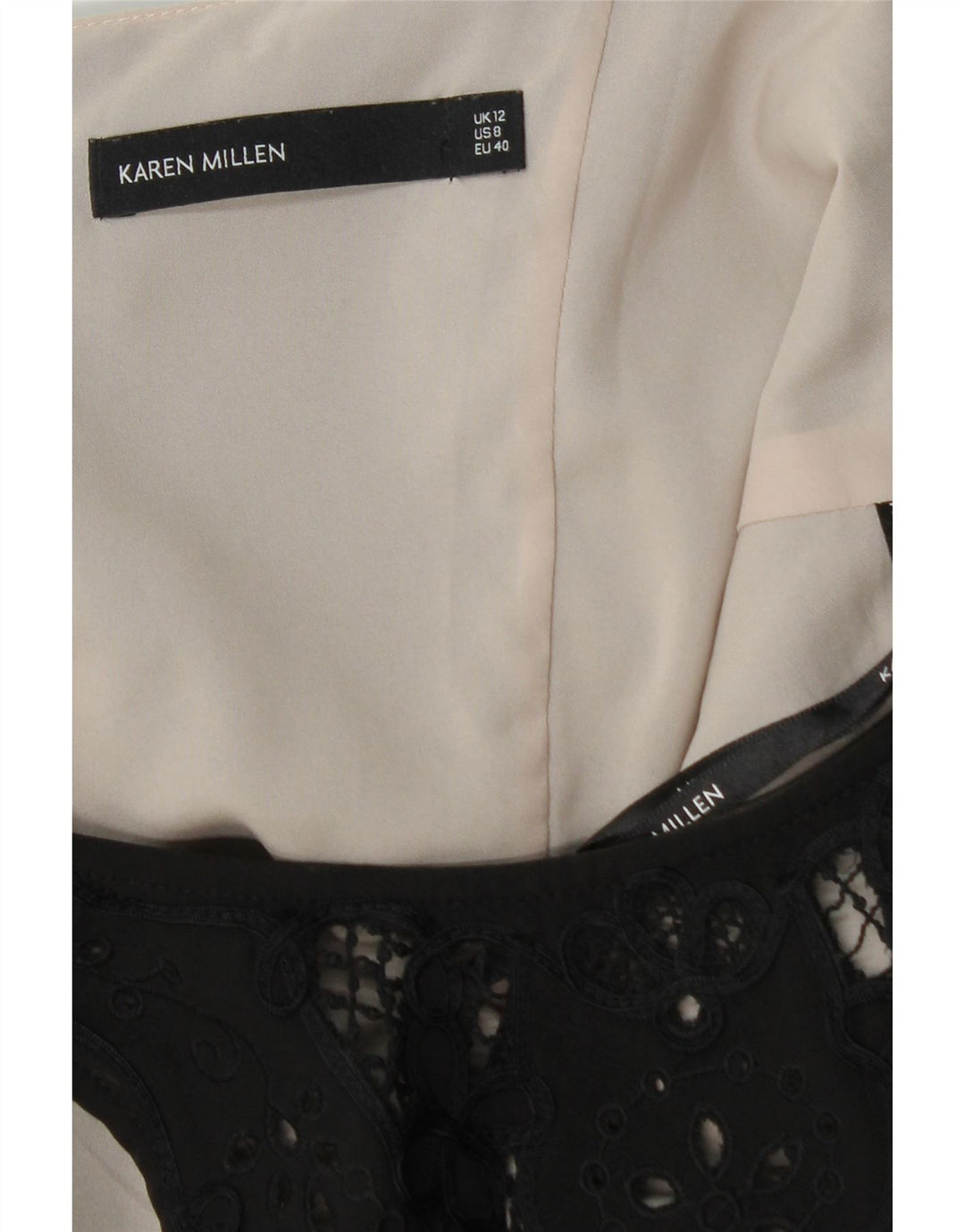 KAREN MILLEN Damska obcisła sukienka bez rękawów UK 12, średni czarny poliester