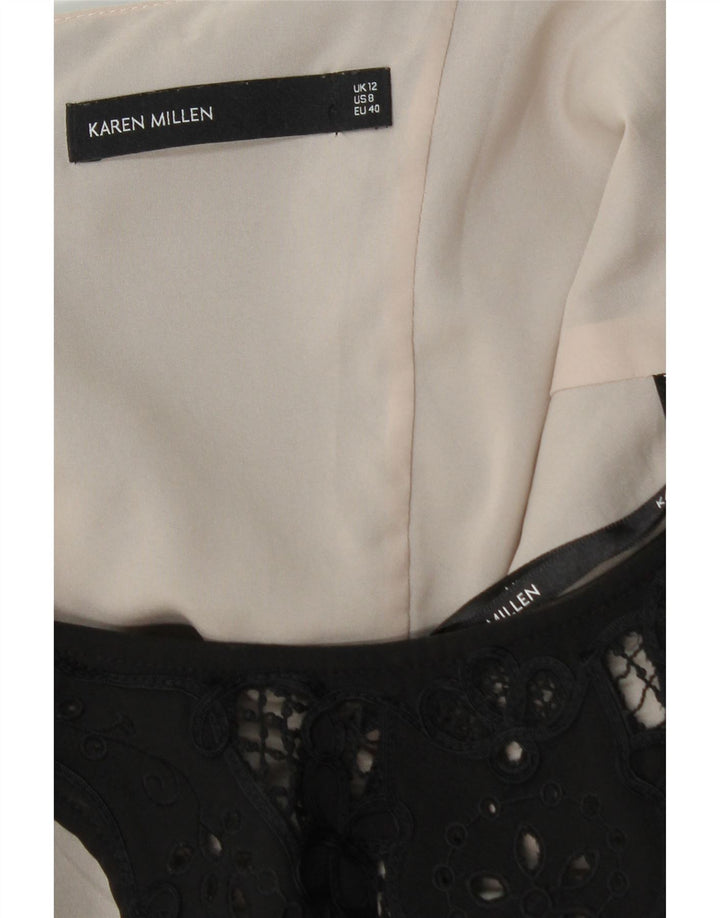 KAREN MILLEN Damska obcisła sukienka bez rękawów UK 12, średni czarny poliester