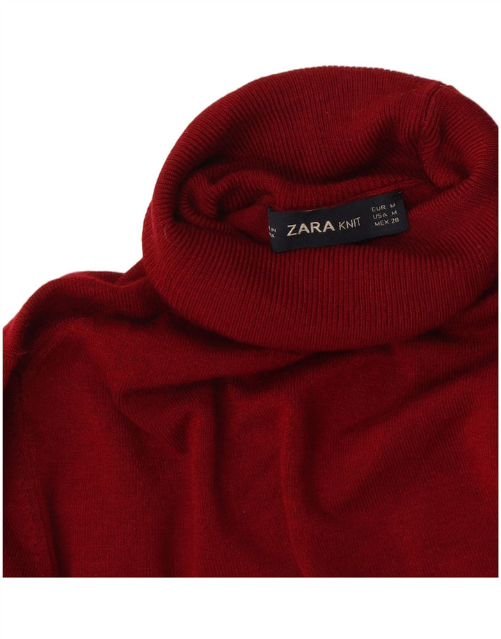 Sweter damski Zara z wywijanym dekoltem UK 12, średni burgund