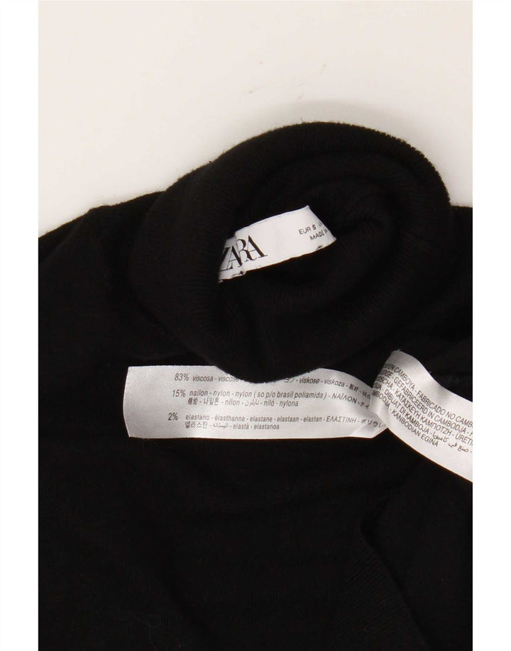 Damski sweter z golfem Zara UK 10 Small, czarna wiskoza