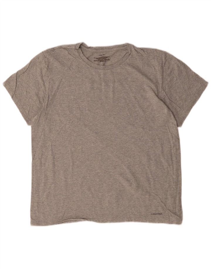 T-shirt męski Calvin Klein, średnioszary, bawełniany