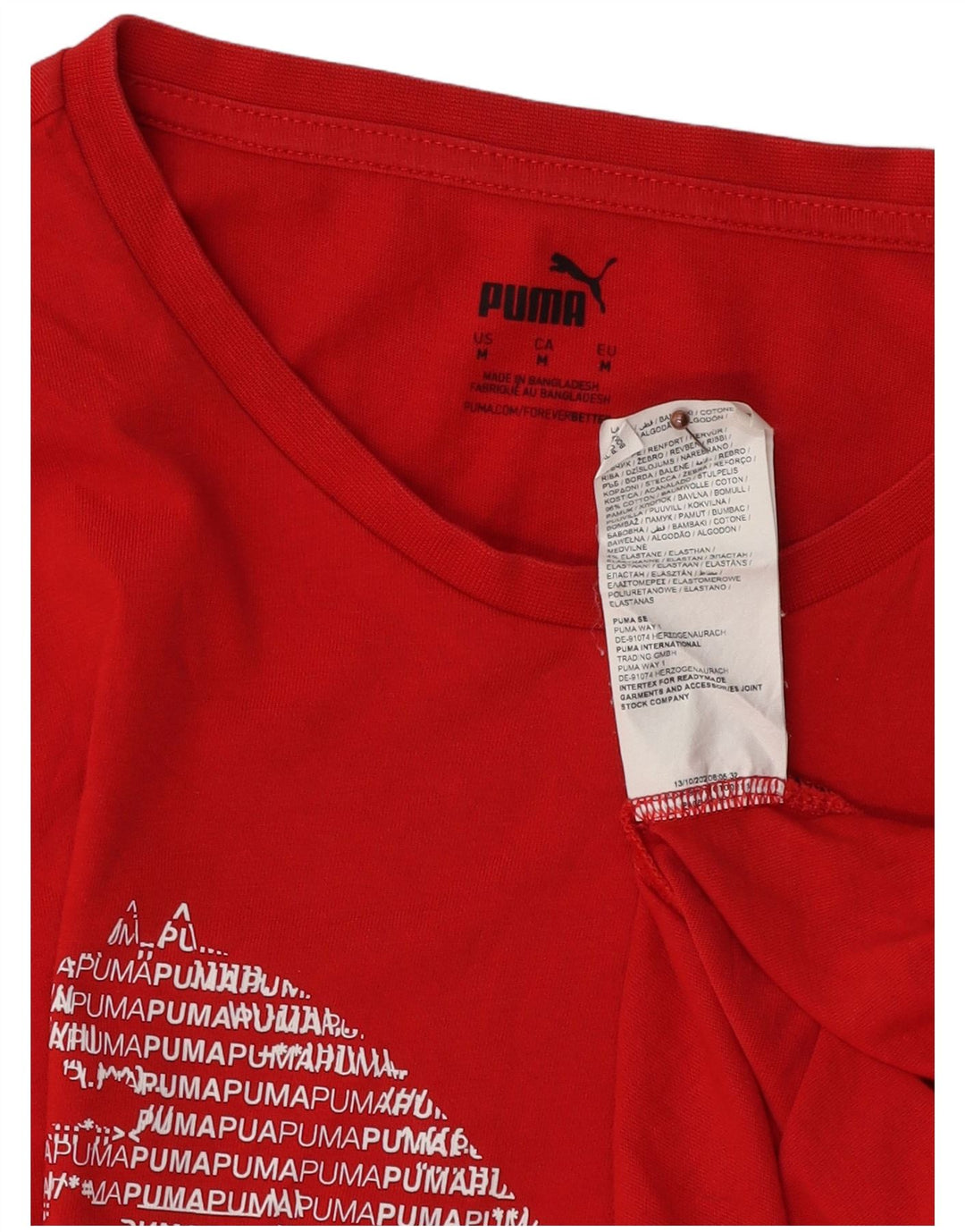 Męska koszulka z grafiką PUMA, bawełniana, średnia czerwona