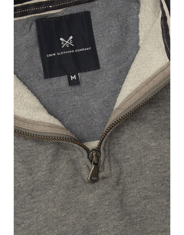 Crew Clothing Męska bluza z zamkiem błyskawicznym, średnioszara, bawełniana