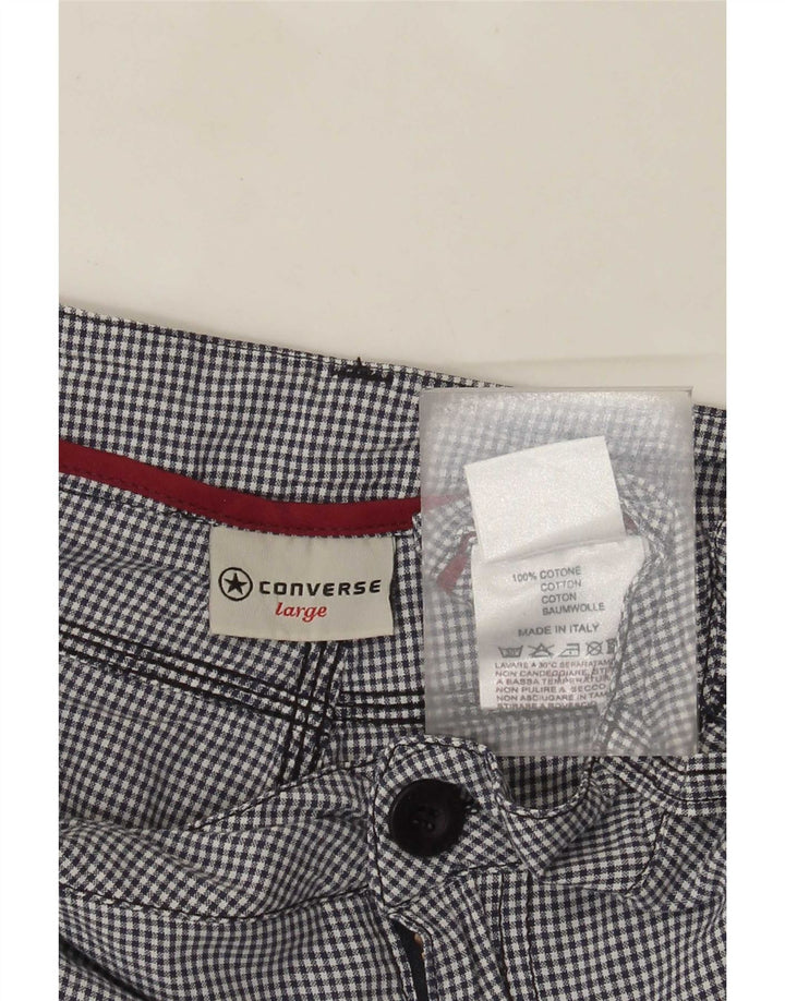 Converse Damskie Spodenki Casualowe Duże W34 Granatowa Bawełna W Kratkę