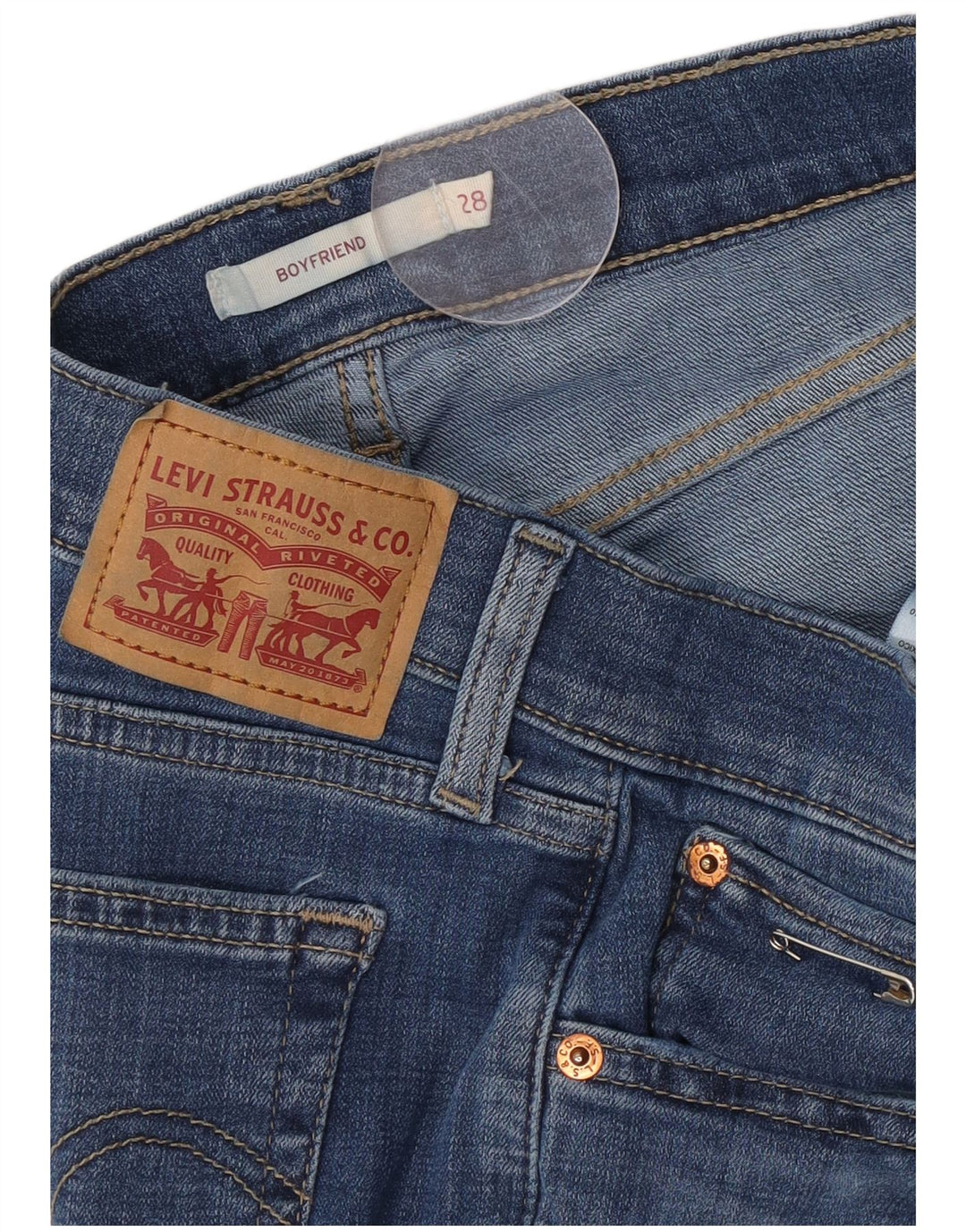 Damskie jeansy Levi's Boyfriend W28 L26 Niebieskie bawełniane