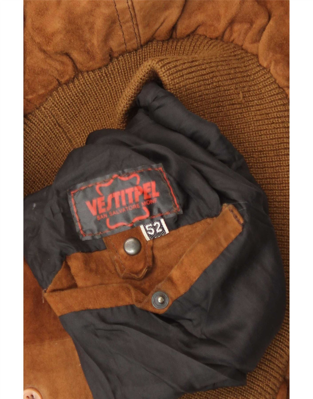 Vintage męska zamszowa kurtka bomber IT 52 XL brązowa