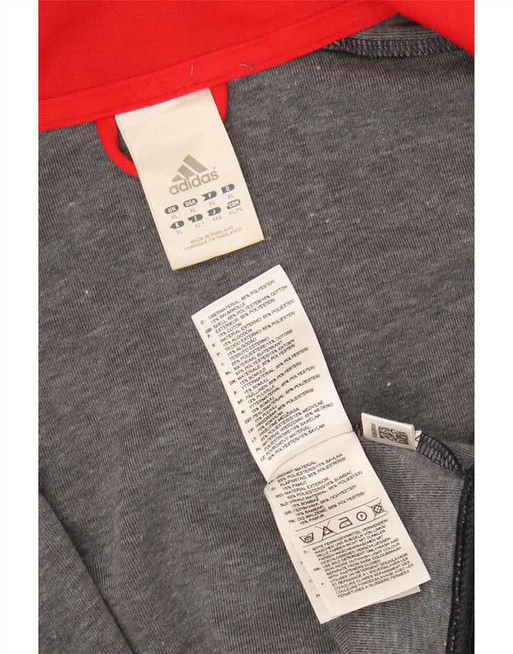 ADIDAS Mens Graphic Tracksuit Top Jacket XL Black Polyester