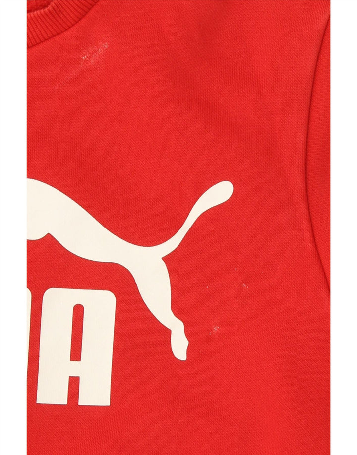 Bluza chłopięca Puma z grafiką, 13-14 lat, czerwona, bawełniana