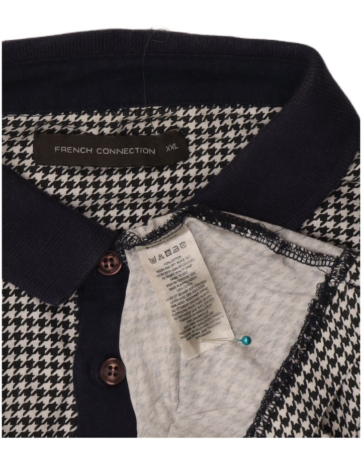 Męska koszulka polo French Connection 2XL, czarna, bawełniana w pepitkę