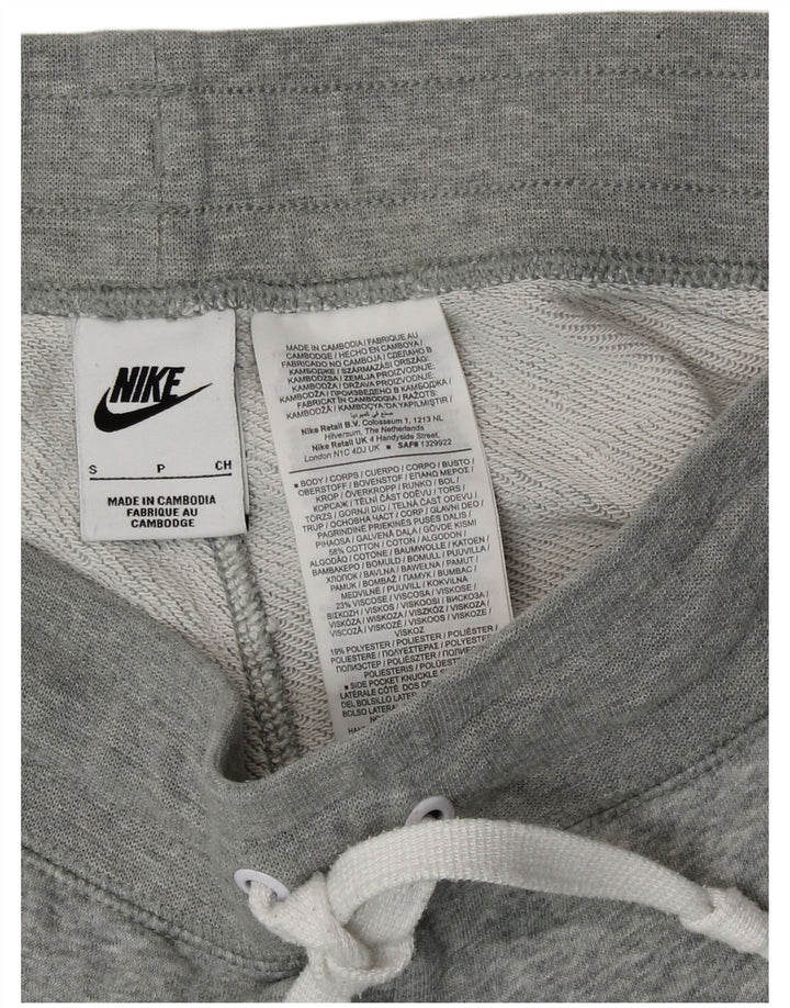 Męskie spodenki sportowe Nike z grafiką, małe, szare, bawełniane