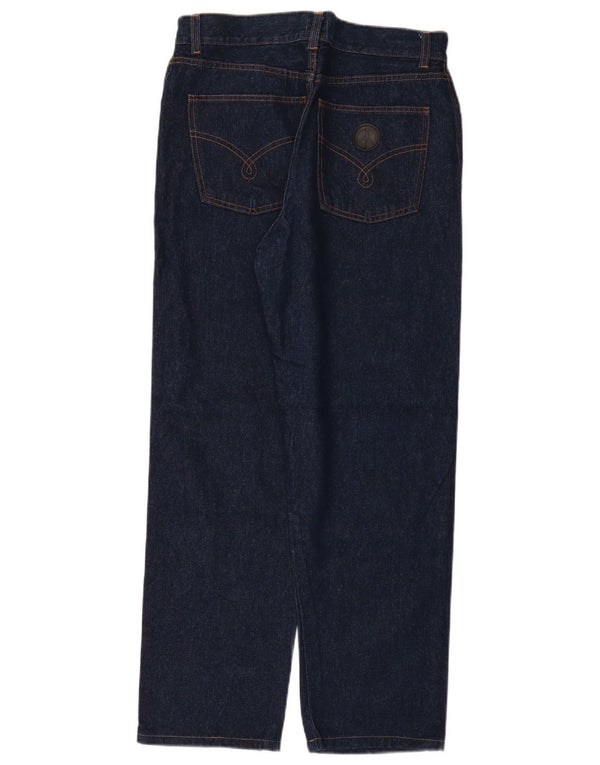 Damskie jeansy Moschino o luźnym kroju, proste W33 L29, granatowe, bawełniane