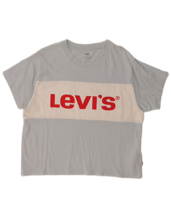 Damska koszulka oversize z grafiką LEVI'S Top UK 10 Small Blue Colourblock