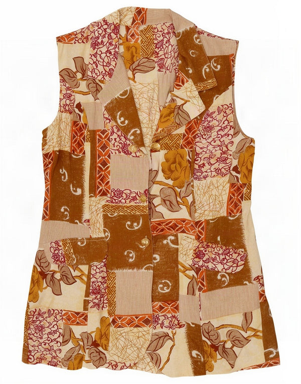 Kamizelka damska Vintage UK 12 Medium Beige Patchwork