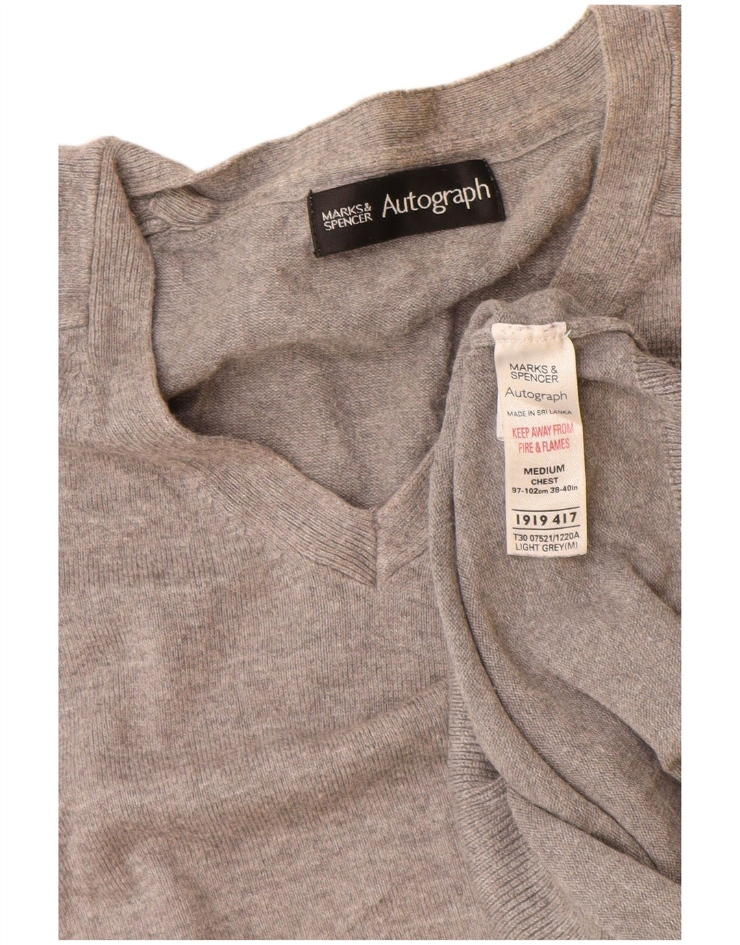 Marks & Spencer Damski sweter z dekoltem w kształcie litery V, UK 14, średni szary