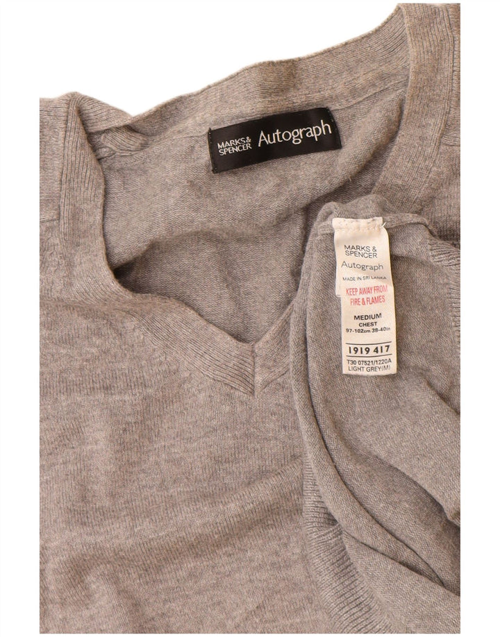 Marks & Spencer Damski sweter z dekoltem w kształcie litery V, UK 14, średni szary
