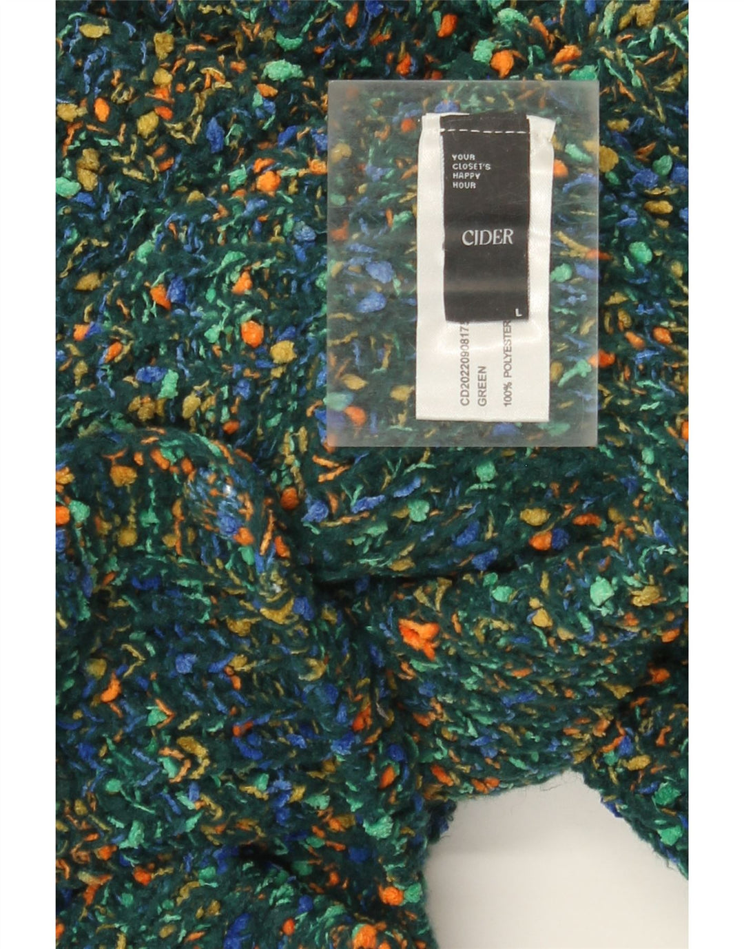 Sweter damski Cider Crop Cardigan UK 16, duży, zielony, nakrapiany poliester