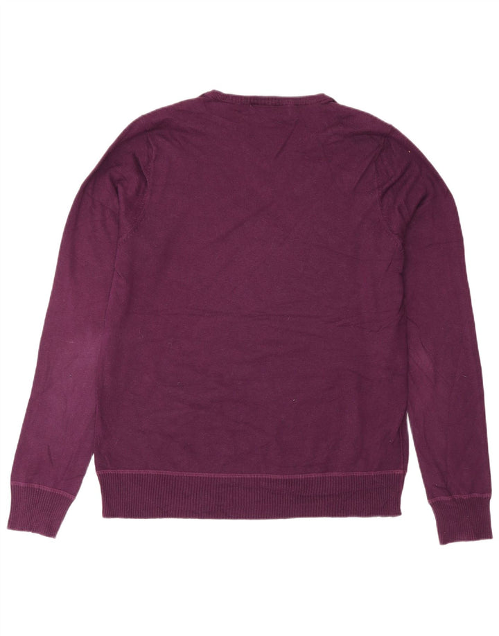 Męski sweter Zara z dekoltem w kształcie litery V, duży fioletowy