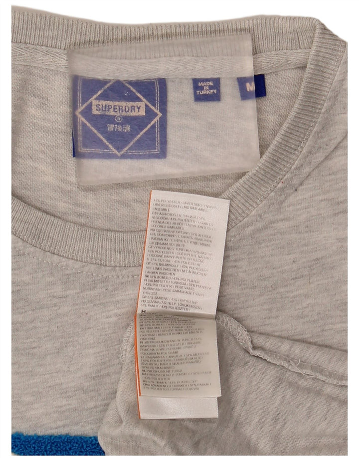 Męski T-shirt Superdry z grafiką, średnioszary, bawełniany w cętki