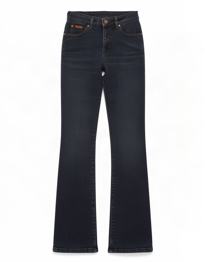Damskie jeansy Wrangler Regular Bootcut W28 L32 Granatowe, bawełniane
