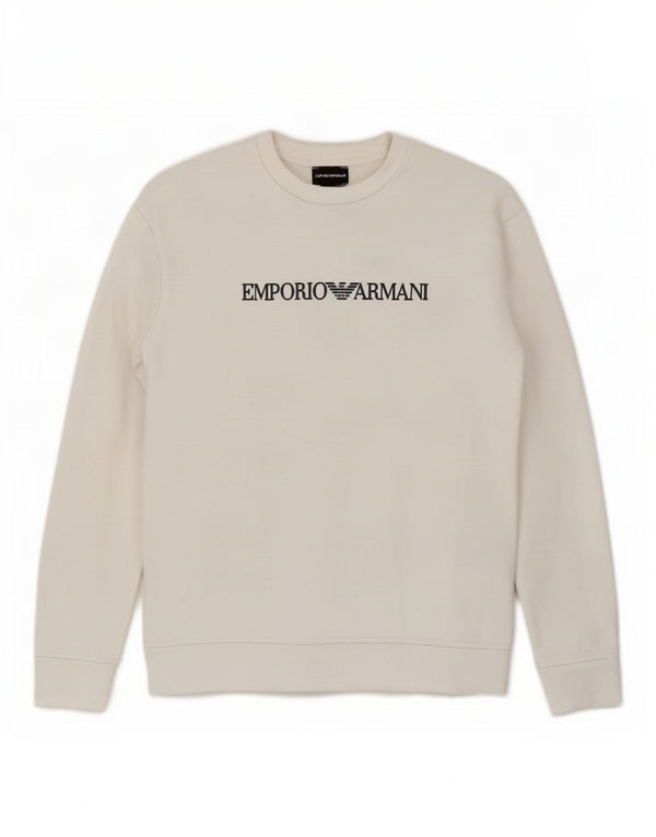 Męska bluza z grafiką Emporio Armani, sweter 2XL, biały modal