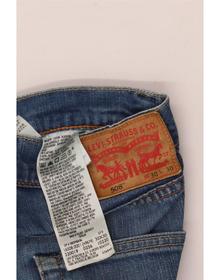 Męskie dżinsy Levi's 508 Straight W30 L30 Niebieskie bawełniane