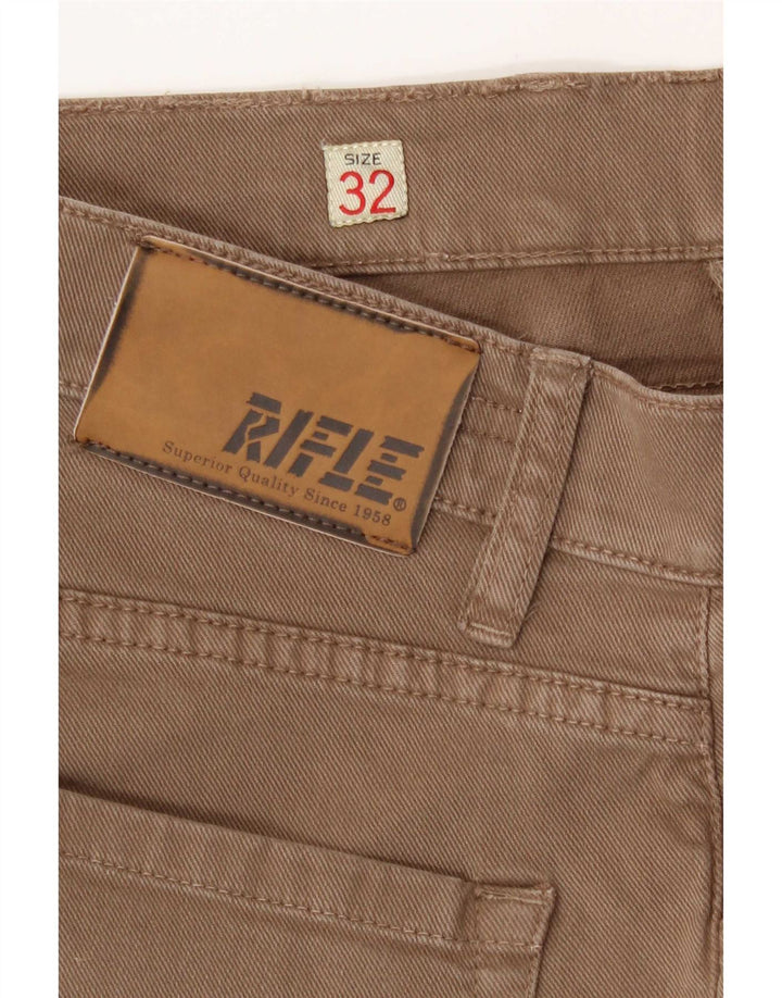 Damskie jeansy Rifle Slim W32 L34 Beżowa bawełna