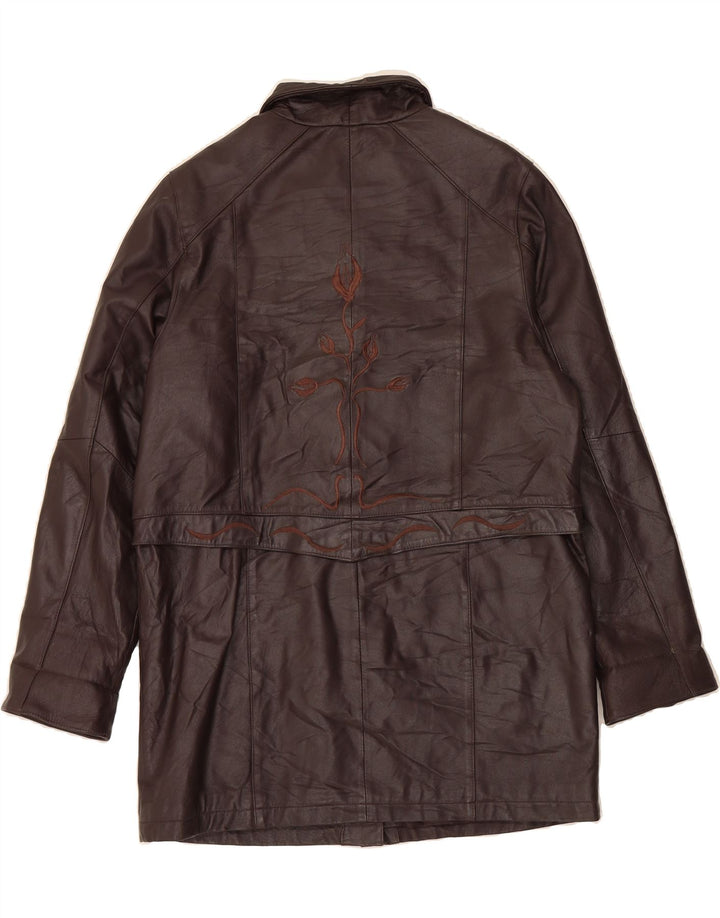 VINTAGE Womens Leather Coat UK 12 Medium  Brown Leather Vintage Vintage and Second-Hand Vintage from Messina Hembry 
