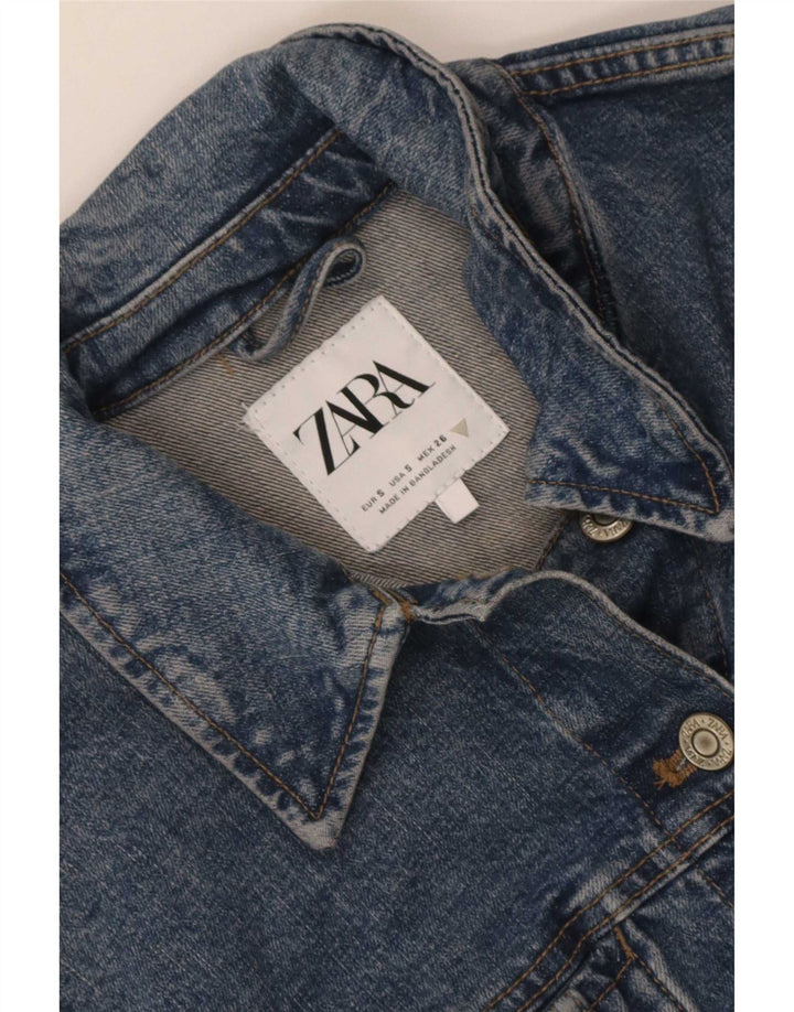 Damska kurtka jeansowa Zara Crop UK 10, mała niebieska
