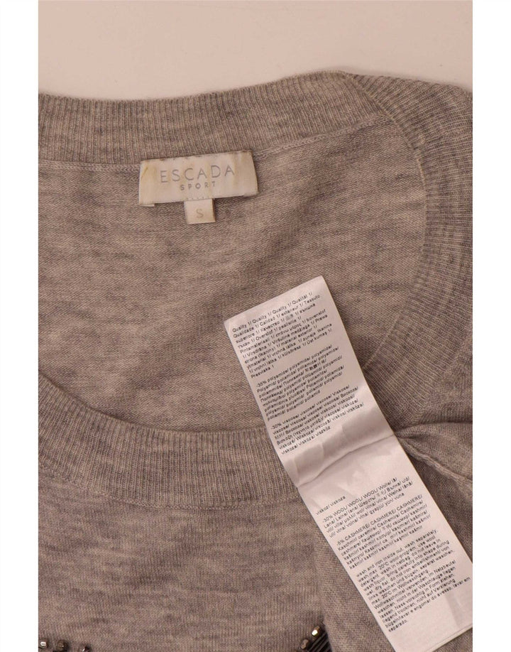 Damski sweter Escada Graphic Oversize z dekoltem w łódkę UK 10 Small Grey