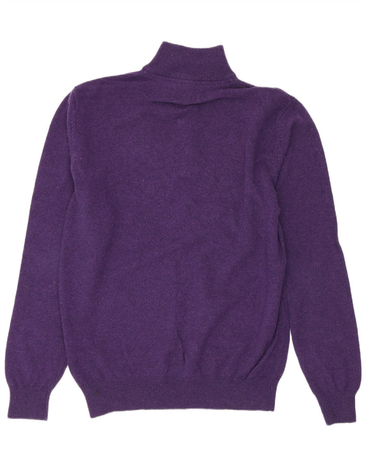 Męski sweter z zamkiem błyskawicznym Schoffel, średni fiolet, wełna owcza