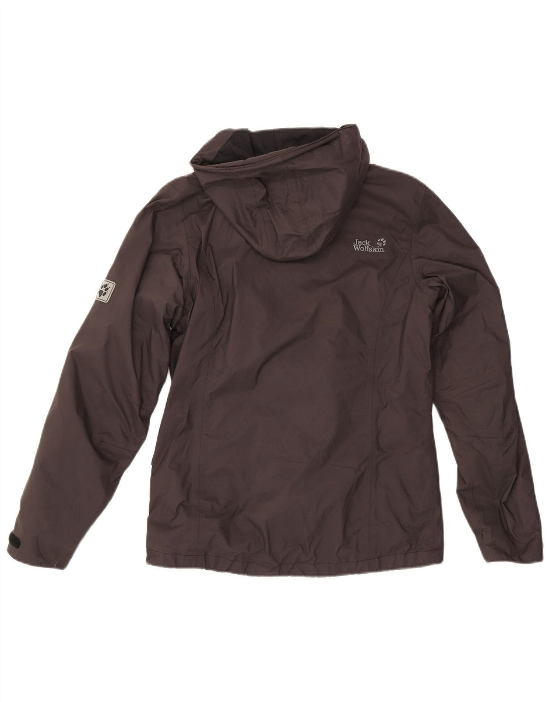 Damska kurtka przeciwdeszczowa z kapturem Jack Wolfskin UK 8 Small, szary poliamid