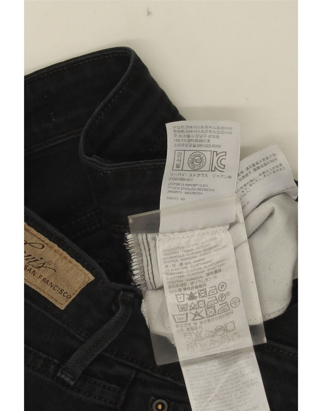 Damskie proste dżinsy Levi's W27 L32 Czarna bawełna
