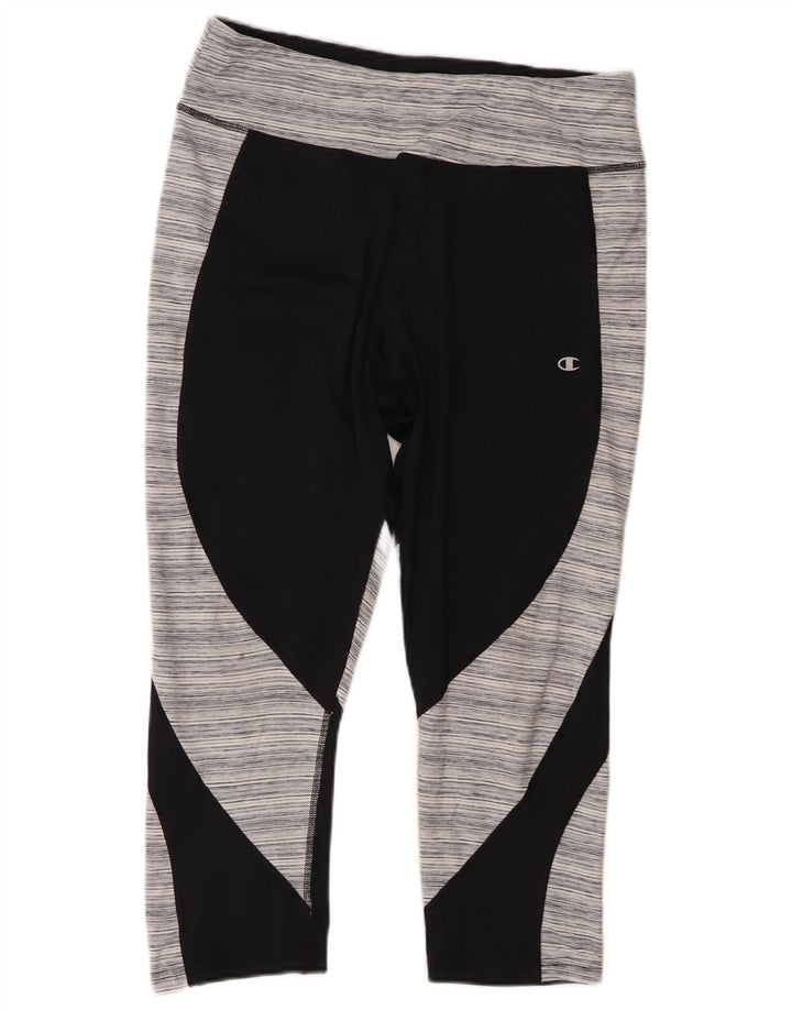 Damskie legginsy Champion Capri UK 18 XL, poliester w czarne paski