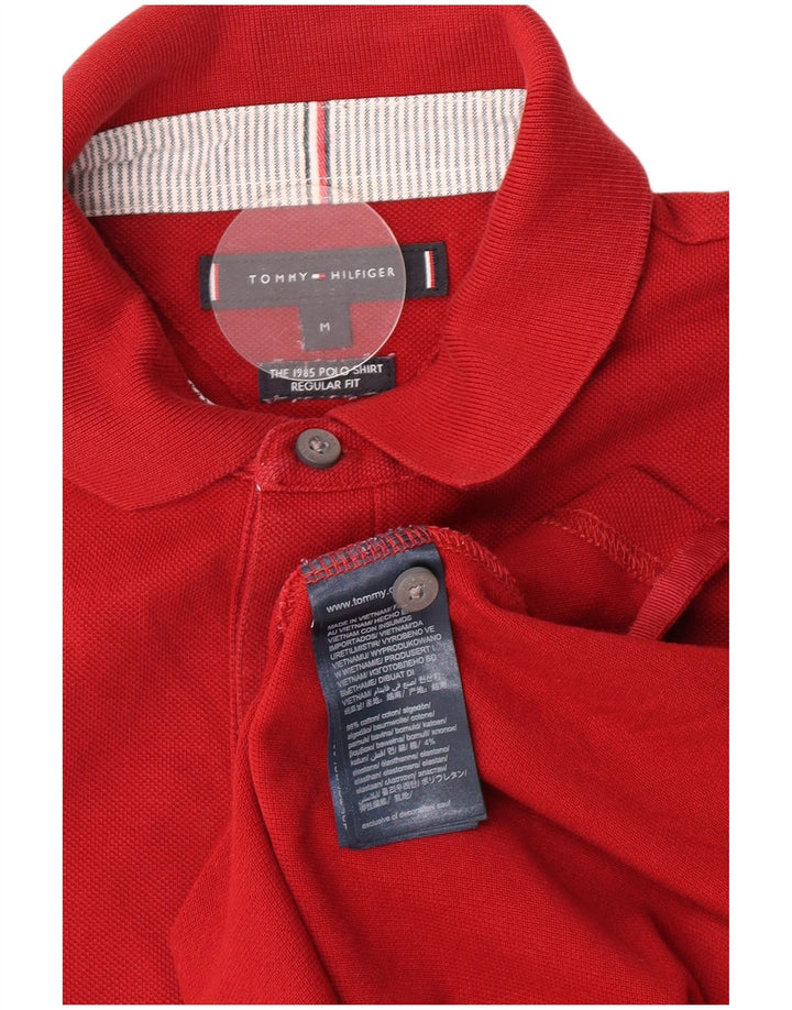 Męska koszulka polo Tommy Hilfiger o regularnym kroju, średnia, bordowa bawełna