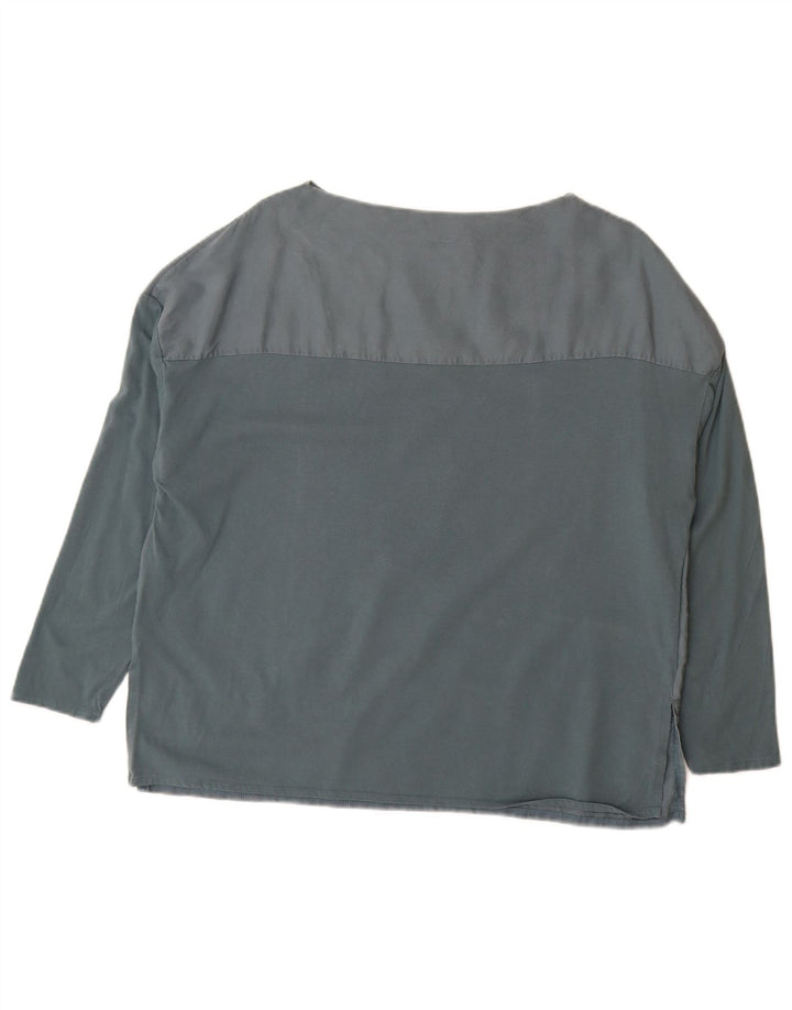 Damska bluzka oversize Zara Top UK 10, mała, szara, bawełniana w bloki kolorów
