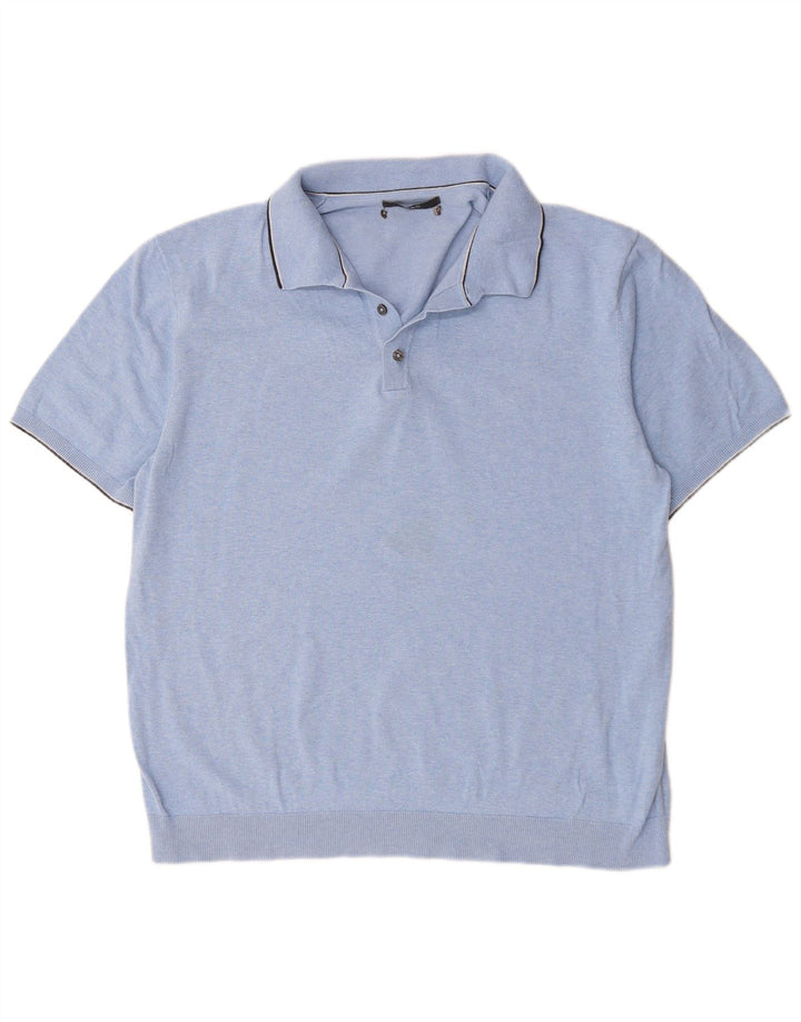 Męska koszulka polo Marks & Spencer, niebieska, bawełniana