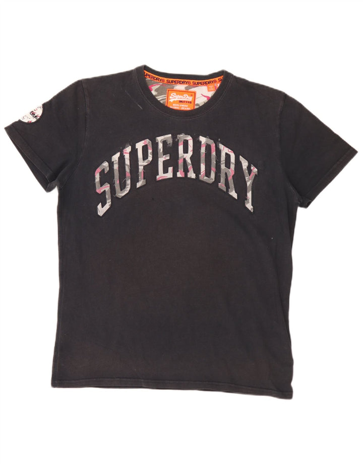 Męski T-shirt z grafiką Superdry, góra XL, czarna, bawełniana