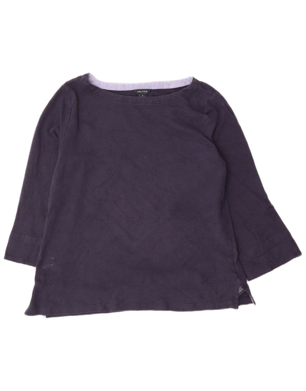 Top damski Nautica z rękawem 3/4, UK 16, duży, granatowy, bawełniany