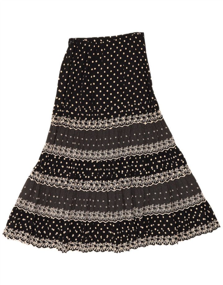 Vintage damska spódnica cygańska W28 średnia czarna w cętki
